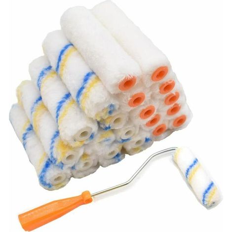 Mini Rouleaux de Peinture,20 Pièces Petit Pinceau Brosse à Rouleau de Peinture Mini Manchon Peinture pour Maison Décoration Mural Plancher Jardin Plafond Porte (1/5)