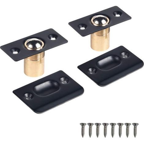 Loquet à Bille de Porte, Réglable Fermeture à Bille Verrou de Boule de Porte en Acier Inoxydable Cuisine Domicile Placard Penderie Porte Armoire Placard (2 PCS en noir) (1/4)