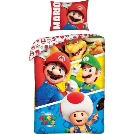 Parure de lit réversible Nintendo Super Mario Bross- 140 x 200 cm (1/2)
