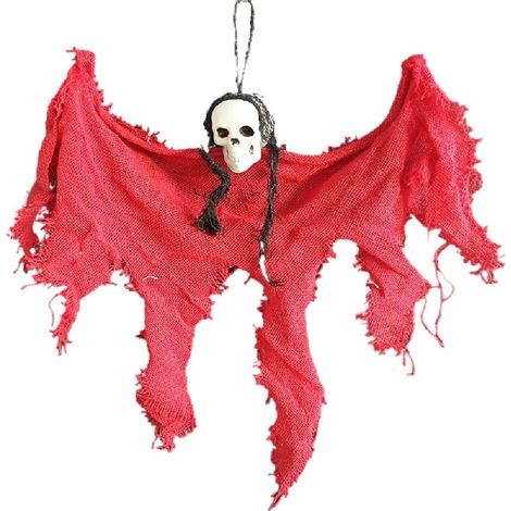 Décorations Halloween horreur - Crânes, fantômes et maison hantée - Accessoires déco pour fête - Intérieur et extérieur-Rouge