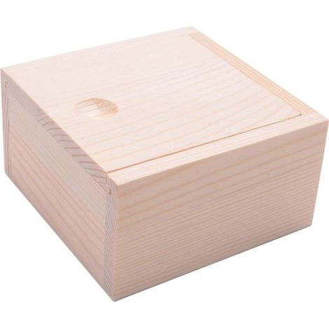 Petite boîte de rangement en bois brut pour bijoux et petits objets, couleur bois. (1/5)