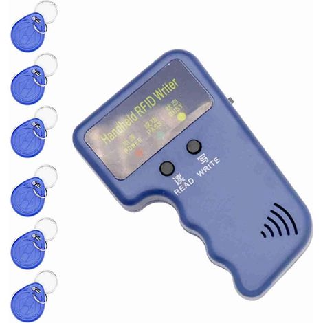 Copieur de cartes RFID portable 125 kHz, lecteur/graveur RFID basse consommation avec 6 porte-clés RFID pour la maison (1/4)