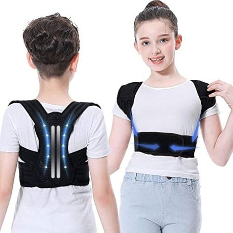 Correcteur de posture professionnel, bande de posture supérieure efficace pour adolescents, garçons et filles, soutien spinal pour améliorer le manque de posture, prévenir la cyphose, soulager les dou (1/5)
