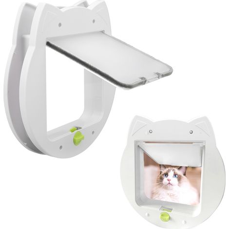 Gatera de doble puerta con cerradura, resistente a la intemperie y silenciosa, para ventanas y paredes interiores y exteriores, blanca, tipo 1 (1/5)