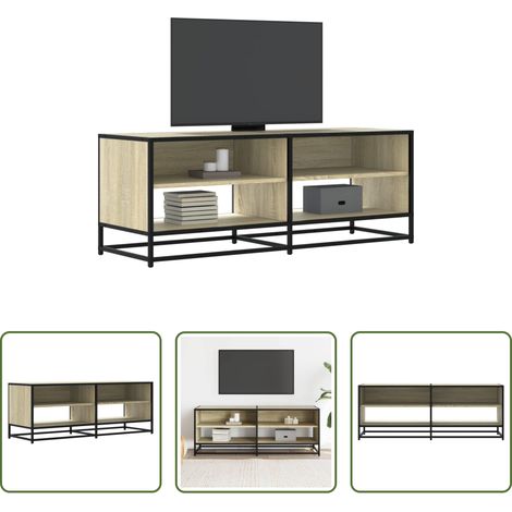 vidaXL Metall - TV-Schrank Sonoma-Eiche 120,5x40x46 cm Holzwerkstoff und Metall (1/5)