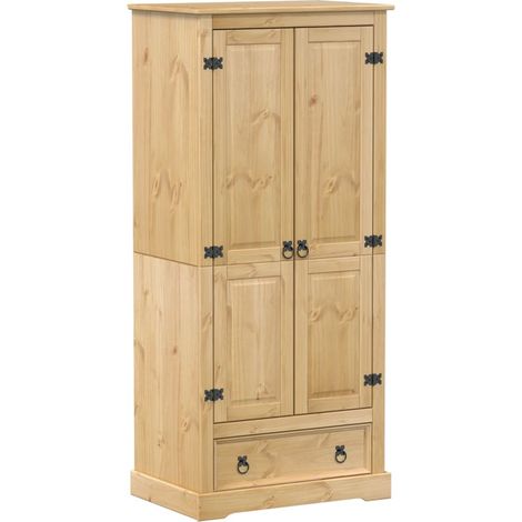 Garde-robe,Armoire Corona 76x50x170 cm bois de pin massif CFW53859 (1/5)