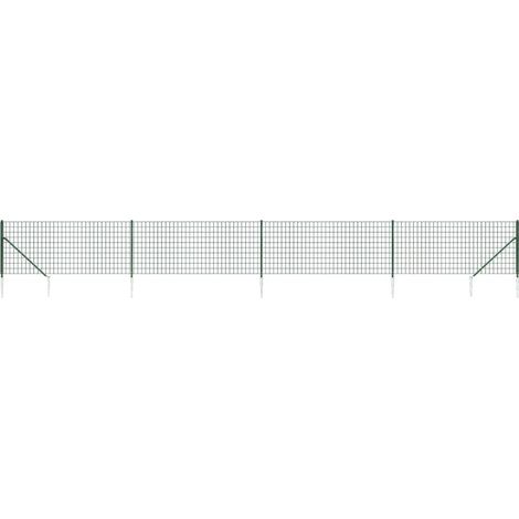 Maison Exclusive - Maschendrahtzaun mit Bodenhülsen Grün 0,8x10 m