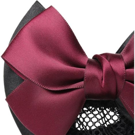 Filet à cheveux à nœud, pince à cheveux élégante pour femme, couvre-cheveux, convient aux serveuses, infirmières, etc., filet à cheveux à nœud rouge. (1/5)