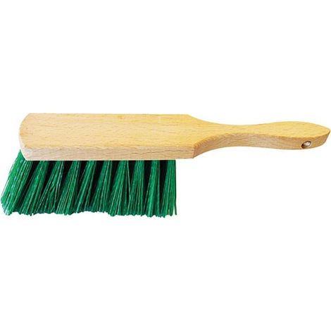 Cepillo de cerdas mixtas verdes, mango de madera corto - Thomas