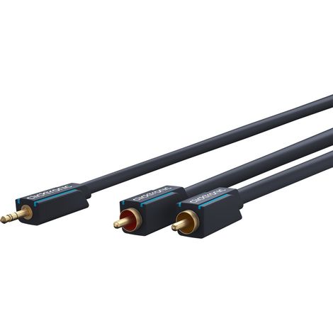 ClickTronic 10m MP3 Adapter cable de audio 3,5mm 2 x RCA Azul