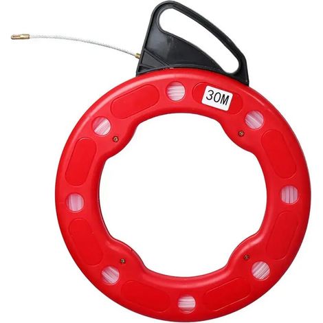 Nastro passacavi da 4 mm x 30 m, avvolgicavo, estrattore per cavi in fibra di vetro - 30 m -Crezuo