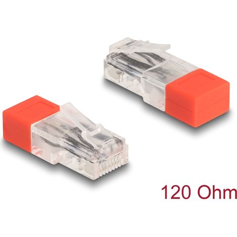 Delock RJ45 macho con resistencia de terminaciÃ³n 120 ohmios rojo