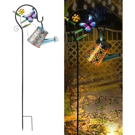 Lampes solaires pour arrosoir Lampes solaires pour l'extérieur Lanternes d'éclairage d'ambiance étanches pour décoration extérieure pour porche, jardin, allée, cour, anniversaire (1/5)