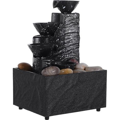 Decorative Tabletop Waterfall Fountain with Elegant Plastic Design, Creates a Calm Atmosphere for Home and Office, Peaceful Interior Decoration (1/5)