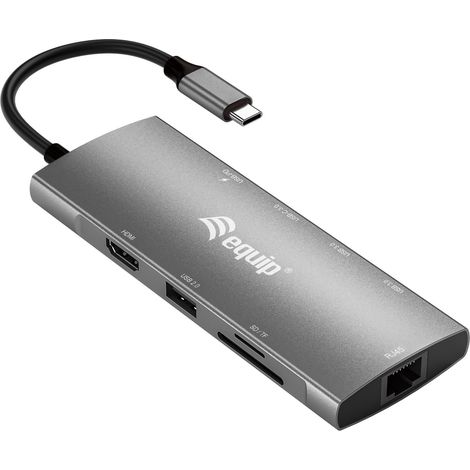 Equip Dock USB-C- HDMI,Gigabit LAN,USB3.0,100WPD,SDTF 0,25m