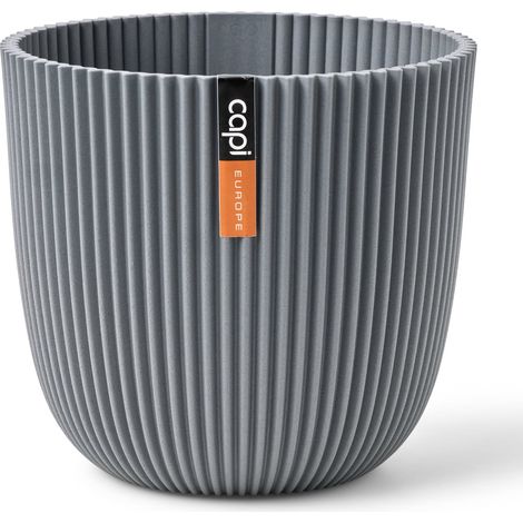 Capi Europe Übertopf Groove Kugel Grau Ø 25 cm - Kunststoff
