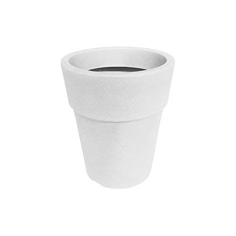Vaso tondo resina ARES cm. 20 BIANCO (1/4)