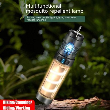 Lampe Camping - Anti-moustique - LED Rechargeable - 5 Modes Éclairage - Support Trépied 1/4 - IP44 - Batterie 3000 mAh - 1 Pièce (1/4)