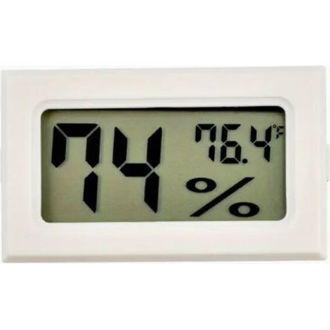 Mini thermomètre et hygromètre numérique précis blanc pour la surveillance de la température et de l'humidité intérieures - Affichage Fahrenheit (℉) (1/5)