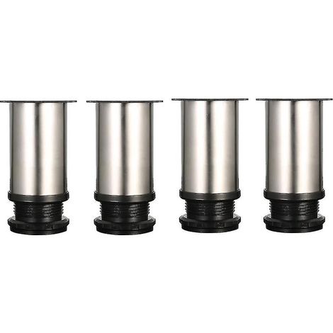 4 pieds de meuble de 8 cm, réglables, en acier inoxydable, hauteur ajustable, avec vis en acier inoxydable (1/3)