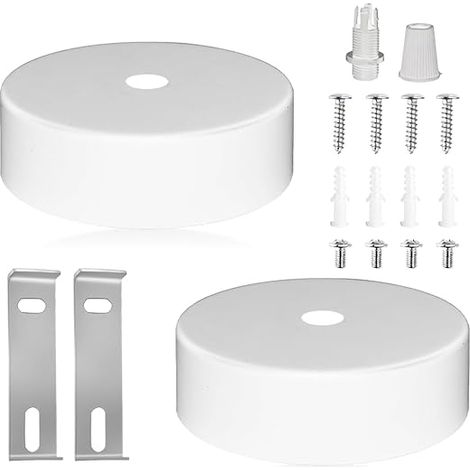 Auvent de Plafond, 80 x 30 mm Rosace Plafond Cache Fil pour Lustre Plafond avec Accessoire D’Installation, Lampe à Baldaquin pour Salon, Couloir, Jardin, Lustre de Cuisine (1/5)