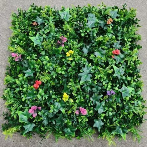 Mur Vegetal Artificiel 50X50CM Plante Verte Artificielle Clôtures décoratives Mur Vegetal Exterieur Artificielle Clôture Feuillage Balcon Protection pour Interieur Jardin Décor (1/5)