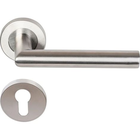 Poignée de porte en acier inoxydable 304, serrure de porte de bureau/chambre, poignée de porte insonorisée pour chambre intérieure (1/2)