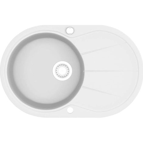 Maison Exclusive - Granitspüle Einzelbecken Oval Weiß