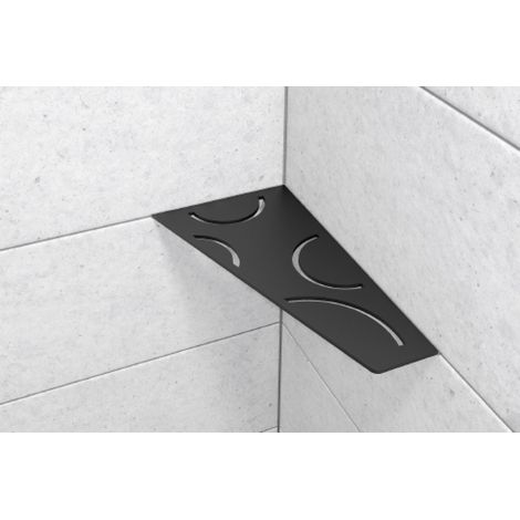 Schluter – Étagère murale de douche en aluminium noir mat – Dimensions 62 x 295 x 154 mm – Fixation discrète – Design moderne et élégant