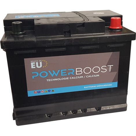 Power Battery – Batterie voiture 12V 62Ah 520A – Plomb Calcium sans entretien – Démarrage rapide pour VL et camionnette