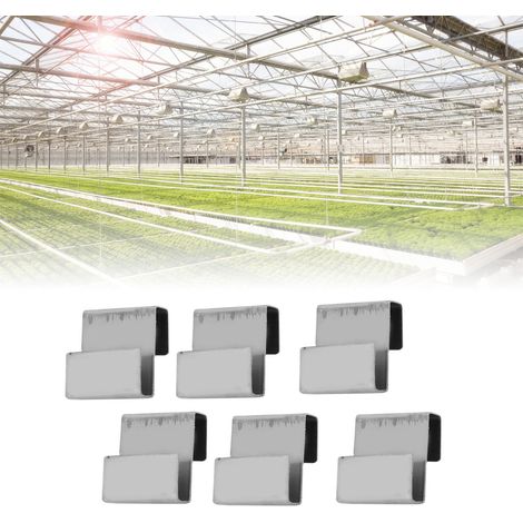 Edelstahl-S-Clips für Gewächshausglas - Packung mit 50 Stück (2x2cm) (1/5)