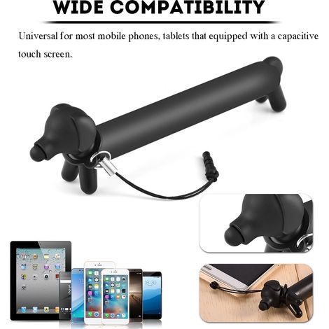 Stylet universel pour écrans tactiles, design Teckel pour smartphones et tablettes