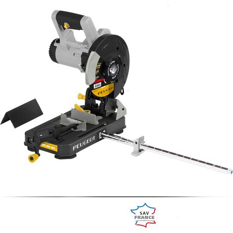 Peugeot – Tronçonneuse à métaux compacte 1280W – Disque 180mm – Capacité de coupe 60mm – Ergonomique pour chantier – Poignée confortable