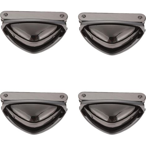 Lot de 4 fermoirs métalliques pour sacs en cuir, loisirs créatifs, portefeuilles, sacs à main (noir)