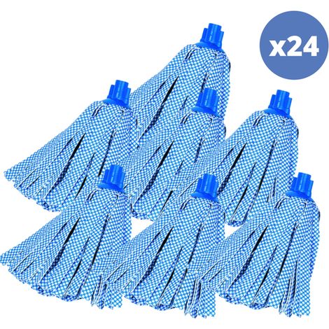 Juego de 24 flecos de recambio de viscosa azul - Incluye adaptador de punta hexagonal MSV