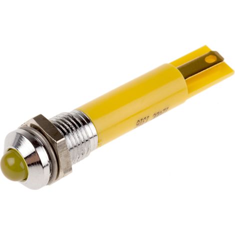 Voyant LED clignotante Jaune RS PRO, dia. 8mm, 12V c.c. ( Prix pour 1 )