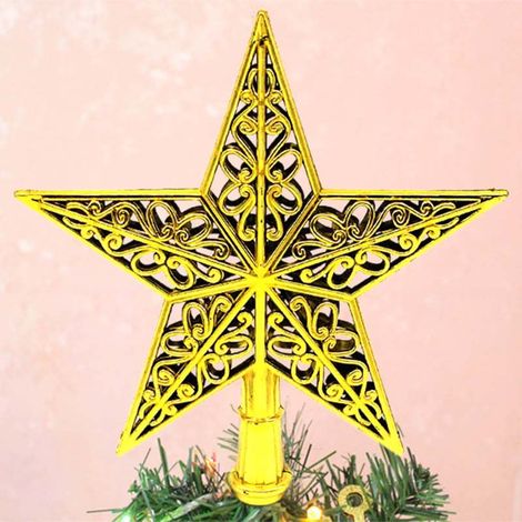 Irovami Décoration de sapin de Noël à suspendre - Ornement festif pour sapin d'intérieur et d'extérieur, avec étoile en forme de cime (1/4)