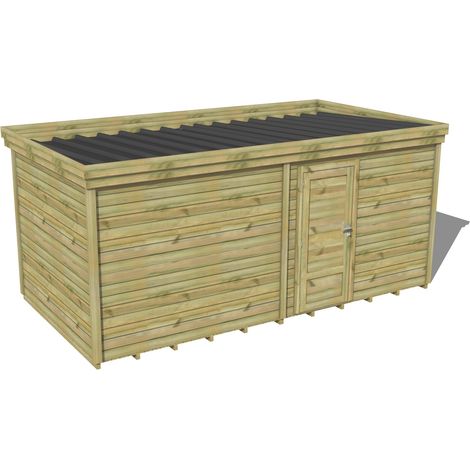 ABRI DE JARDIN bois traité 27mm, 5,7x2,6m, 15m2, Plancher