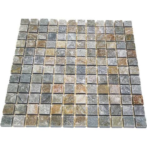 Mosaïque pierre 30.5x30.5cm – Finition rustique légère – Pour murs intérieurs et extérieurs – Vente à la pièce – Barwolf