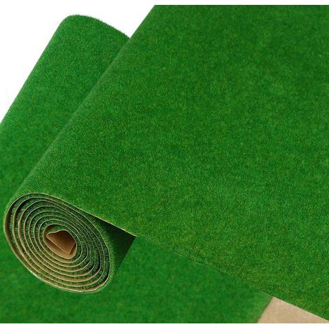 Tapis de pelouse pour modélisme ferroviaire 100 x 41 cm Tapis d'herbe Aménagement paysager, Modèle De Gazon, Décoration de gazon artificiel pour Modèle de Paysage, Jardin, Balcon (Vert Foncé C) (1/5)