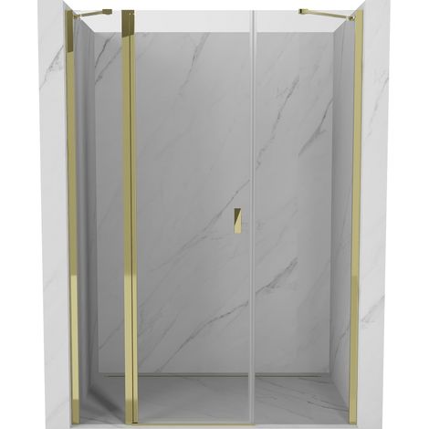 Mexen Mist Duschdrehtür 155 cm, transparent, gold - 8A4-155-001-50-00