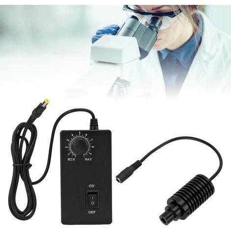 Projecteur LED pour microscope, source de lumière coaxiale, luminosité réglable AC100V-240V, Φ13mm, blanc standard européen. (1/5)
