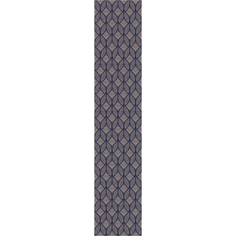 Papier Peint Intissé Pré-encollé Rouleau Wallpaper Formes Géométrique Chic Bleu Foncé Adhésif Décorative - 1 Roulle de H300 x L60 cm (1/4)