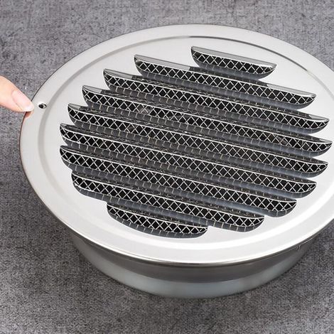 Grille De Ventilation Ronde En Acier Inoxydable 100 Mm Pour Conduit D’aération Intérieur Et Extérieur (1/4)