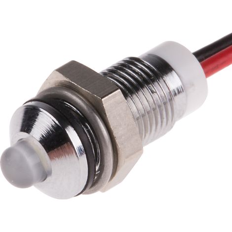 Voyant LED lumineux Blanc RS PRO, dia. 6mm, 2V c.c., taille de la lampe 3 mm, IP67 ( Prix pour 1 ) (1/2)