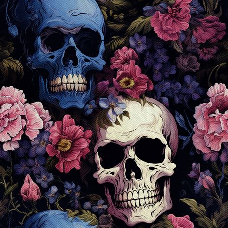 Tela Oxford decorativa para exteriores - Motivo de calavera I DX4784 (1/5)