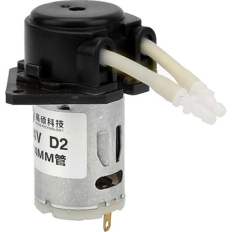 D-2 24mm DC 24V DIY Peristaltik-Flüssigkeitspumpe Dosierpumpe für Laboranalytik (Schwarz)