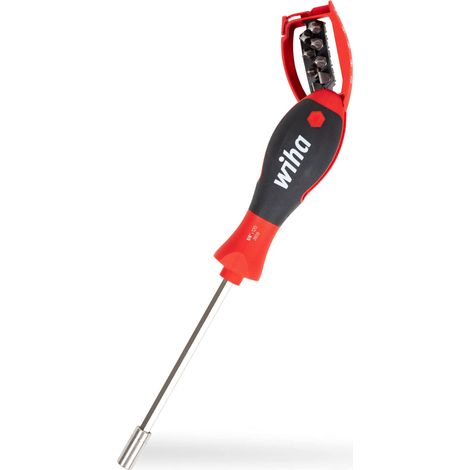 Wiha Tournevis porte-embout avec magasin d'embouts Fente, Phillips avec 8 embouts, 1/4" (32903) (1/5)