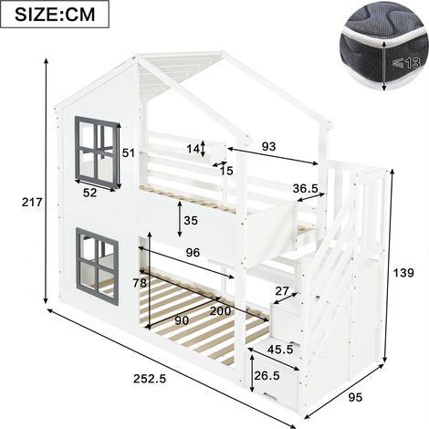 Couchtisch aus Holz in Weiß 252.5 x 95 x 217 cm HOMAIRE (1/5)