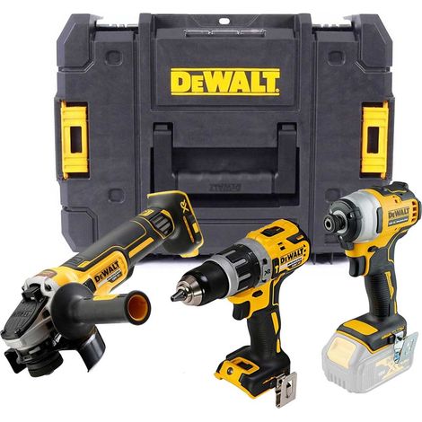 Dewalt DCK384 18v XR Brushless DCD796 Drill DCF887 DCG405 Grinder Bare + TSTAKs